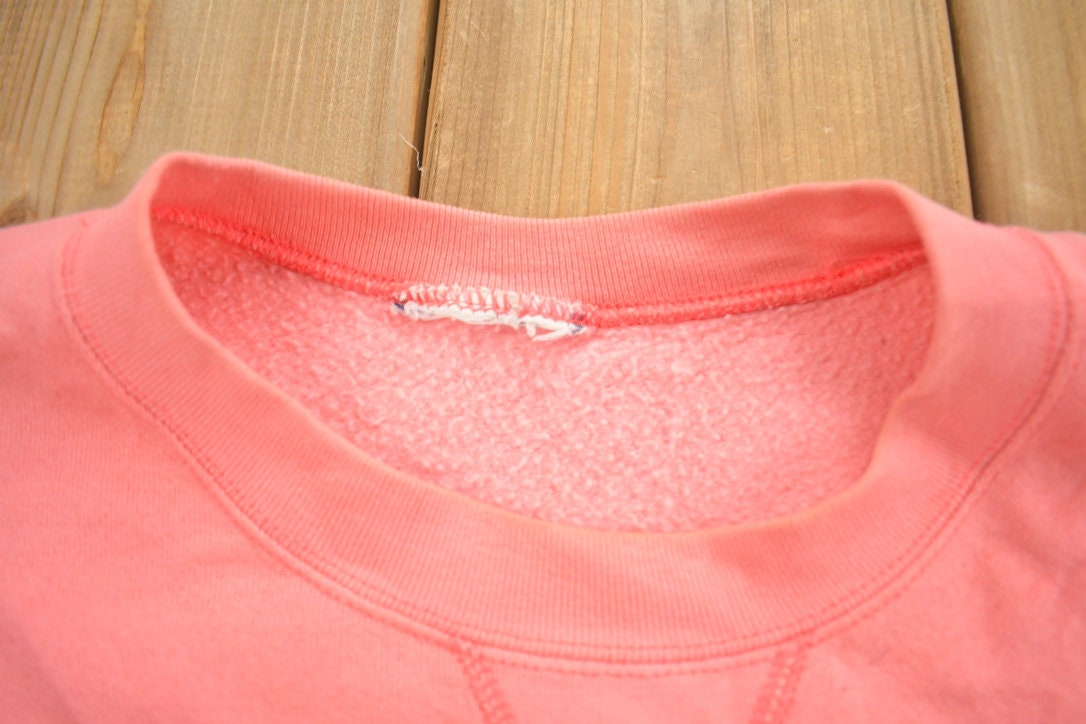 Vintage 1990s Short Sleeve Blank Pink Crewneck Sweatshirt