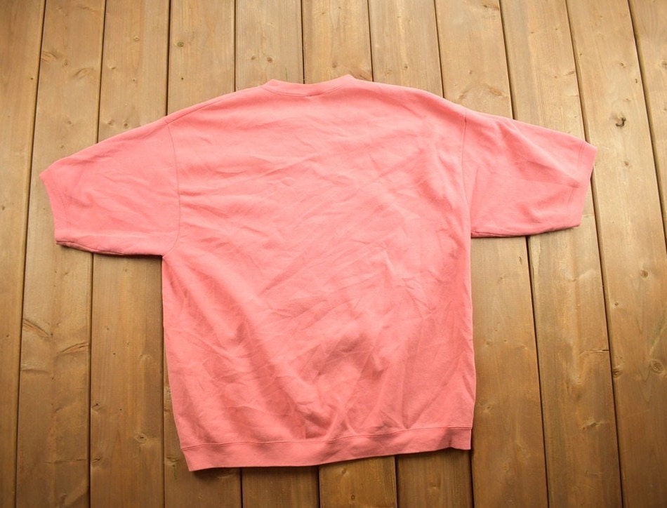 Vintage 1990s Short Sleeve Blank Pink Crewneck Sweatshirt