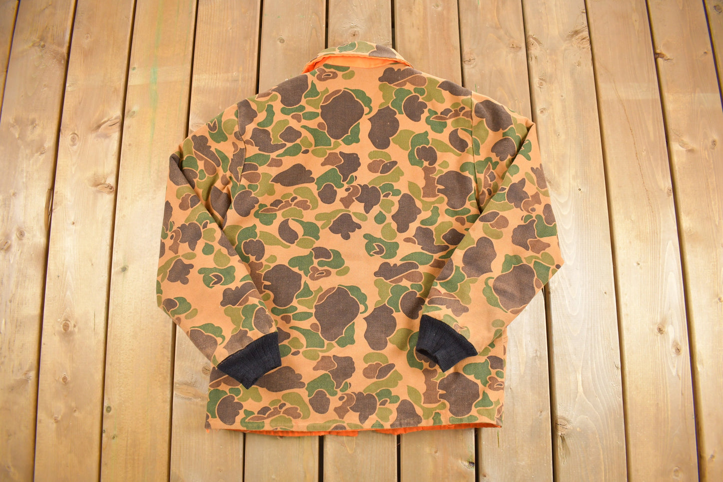 Vintage 1970s Reversible Hi Vis Duck Camo Puffer Jacket