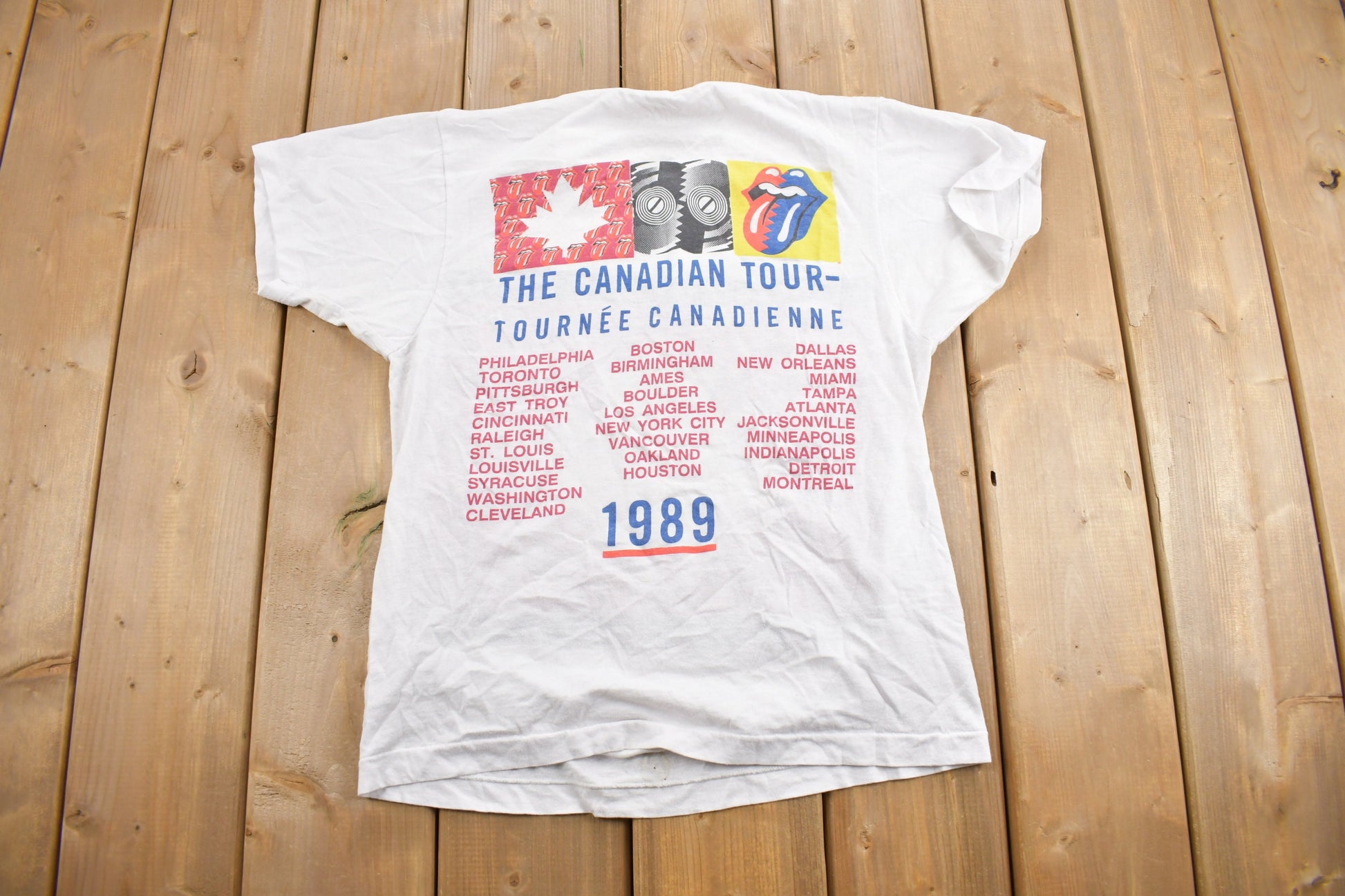 Vintage 1989 The Rolling Stones The Canadian Tour Band T-shirt