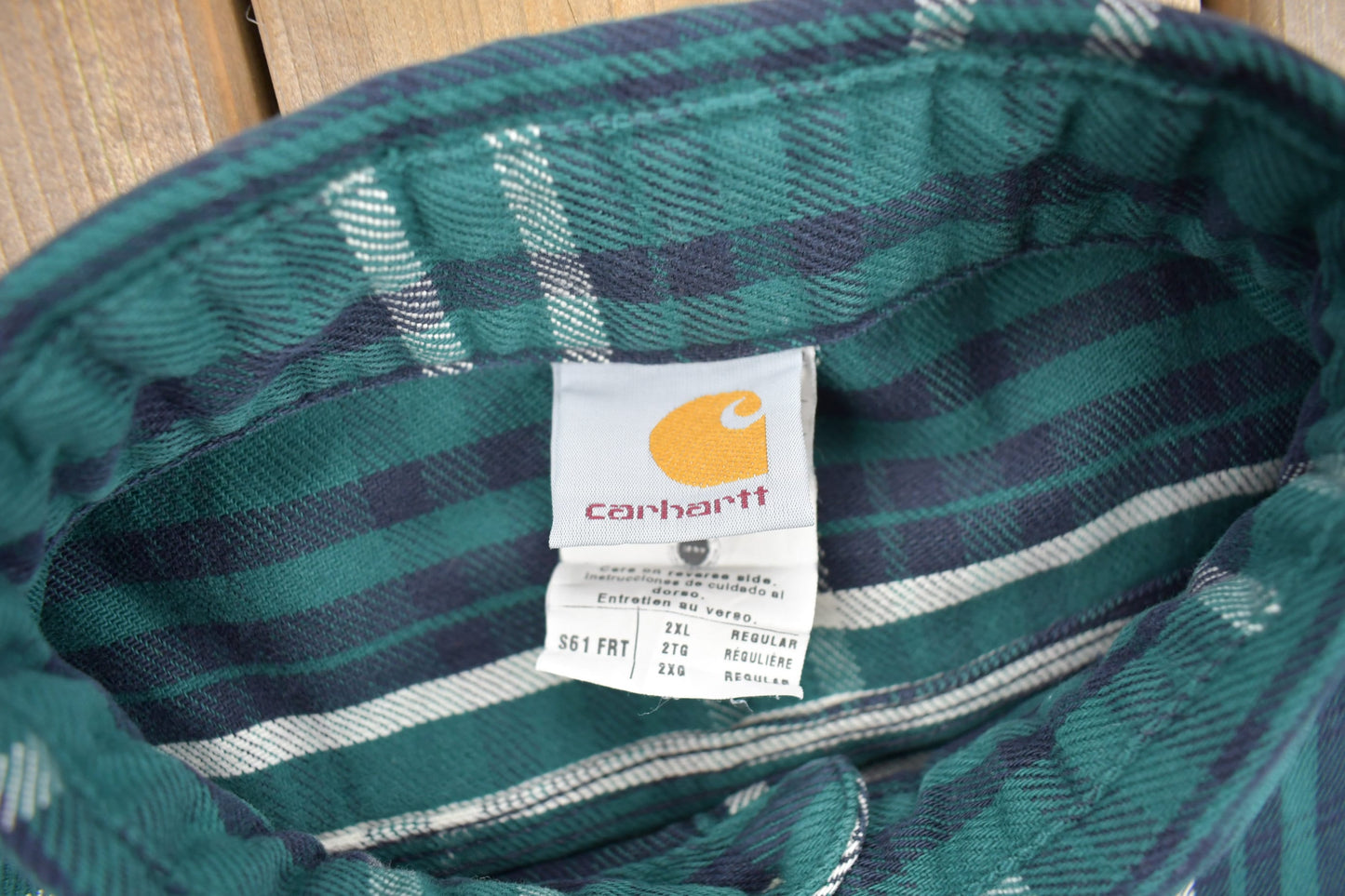 Vintage 1990s Carhartt Plaid Flannel Button Up Shirt