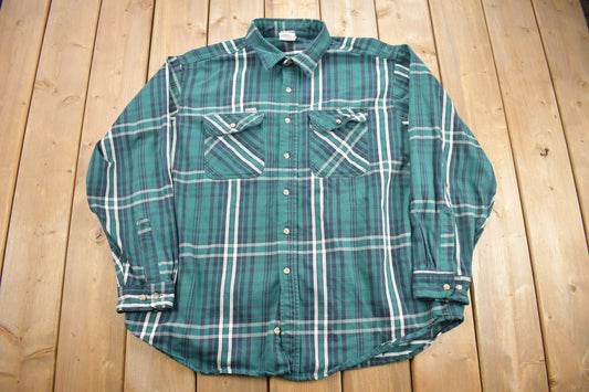 Vintage 1990s Carhartt Plaid Flannel Button Up Shirt