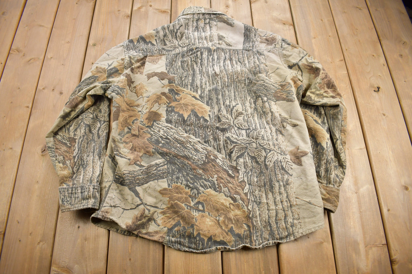 Vintage 1990s Rattlers Brand Real Tree Camouflage Button Up Shirt