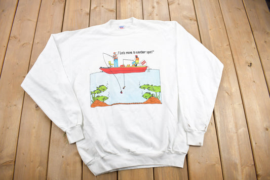 Vintage 1990s Fishing Theme Crewneck