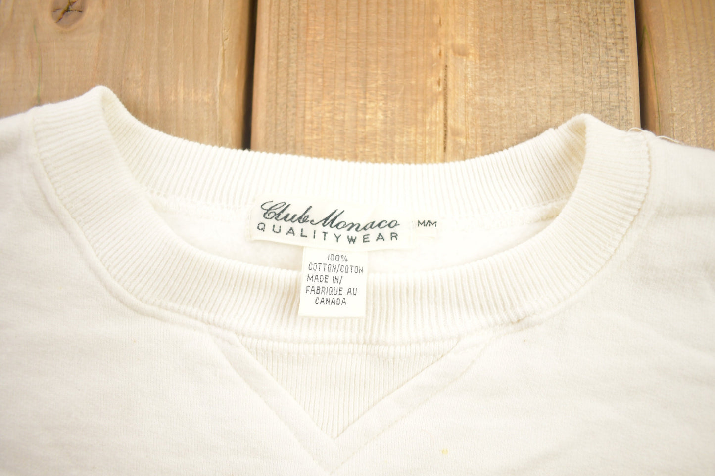 Vintage 1990s Club Monaco Blank White Crewneck Sweatshirt