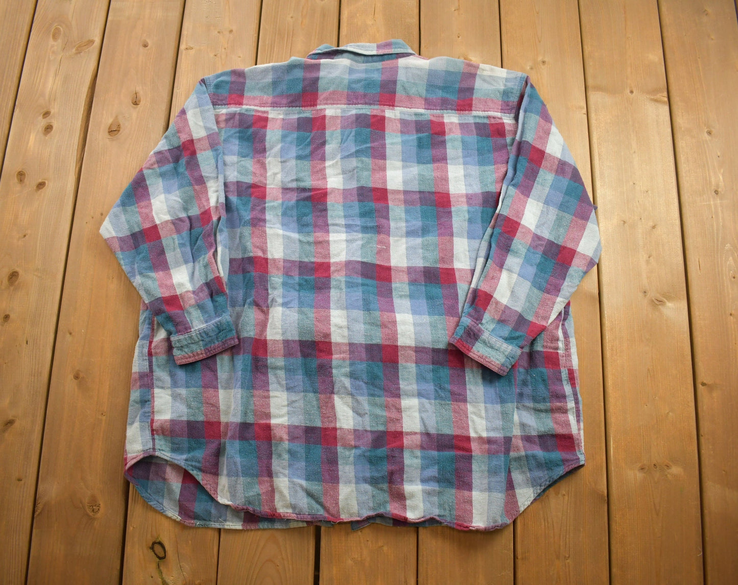 Vintage 1990s North Crest Plaid Flannel Button Up Shirt