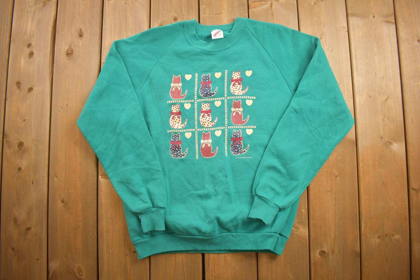 Vintage 1990s Tik Tak Cats Crewneck Sweatshirt