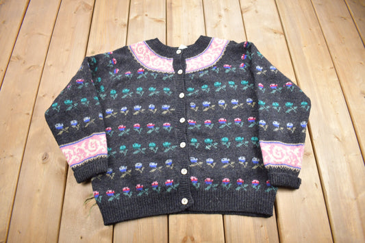 Vintage 1980s Robert Scott Pure Wool Cardigan Sweater