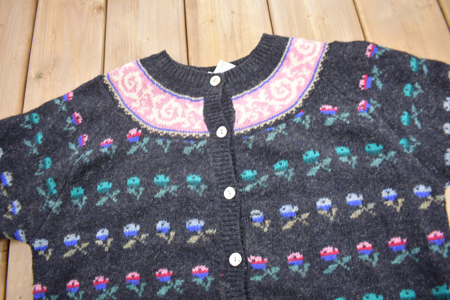 Vintage 1980s Robert Scott Pure Wool Cardigan Sweater