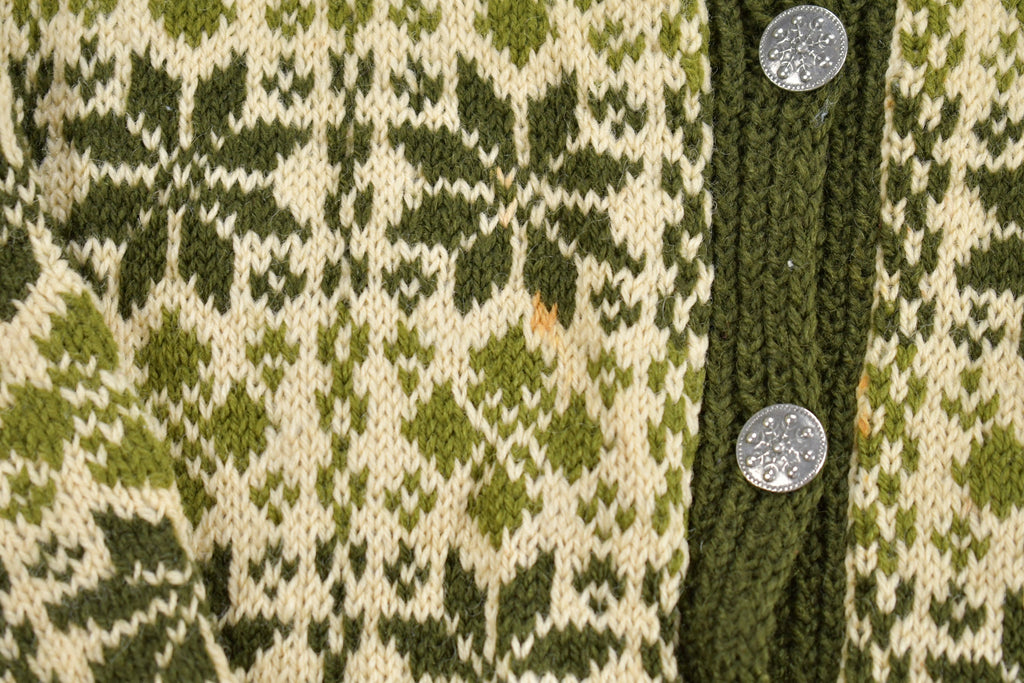 Vintage 1960s Husflinden Hand Knit Cardigan Sweater