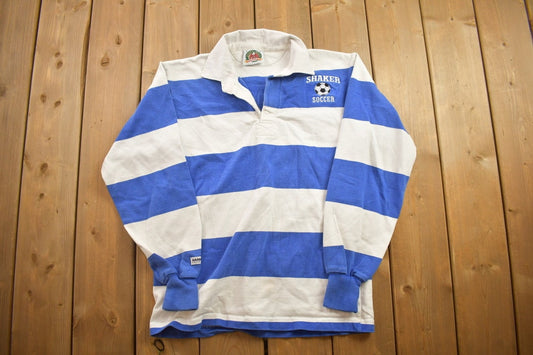 Vintage 1990s Shaker Soccer Striped Button Up Shirt