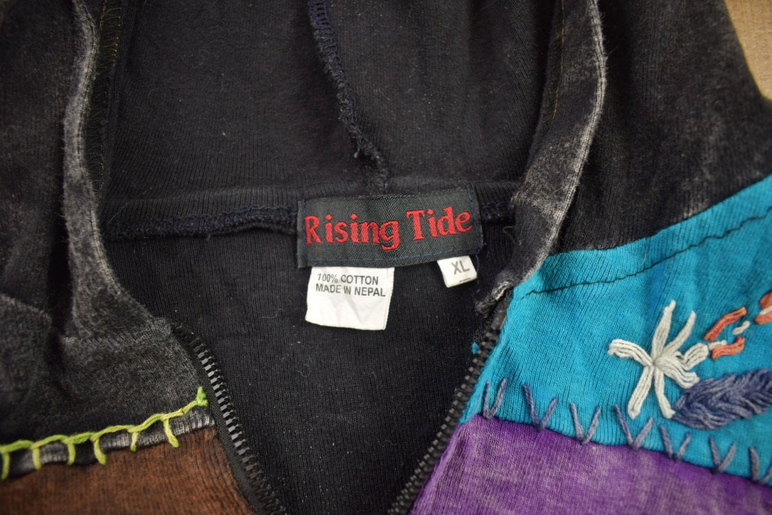 Vintage 1990s Rising Tide Patchwork Hoodie