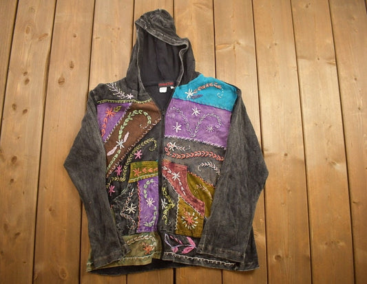 Vintage 1990s Rising Tide Patchwork Hoodie