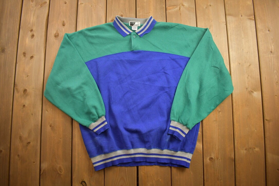 Vintage 1990s Mixtures Blank Collard Crewneck Sweatshirt