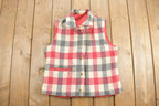 Vintage 1980s Woolrich Reversible Plaid Button Up Vest