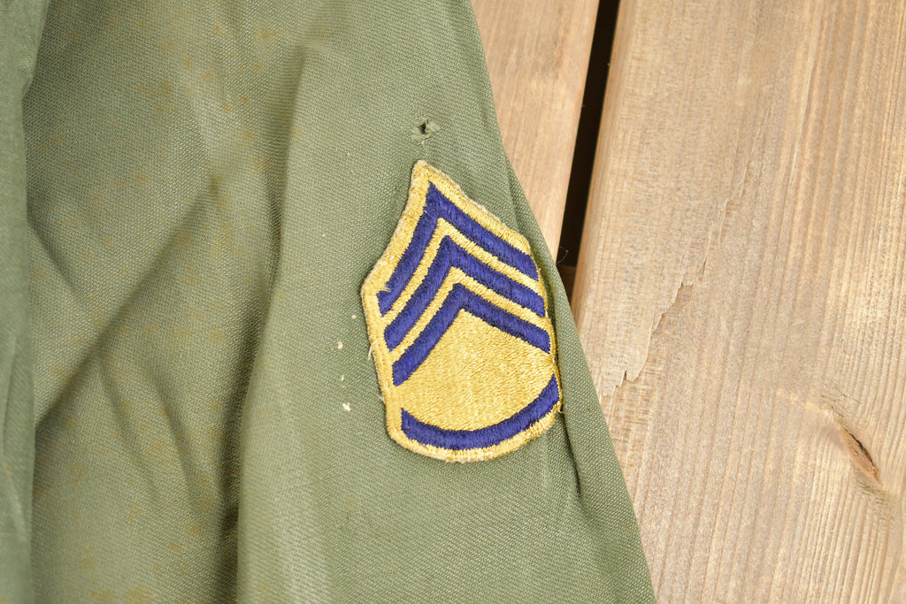 Vintage 1950s OG-107 US Air Force Military Sateen Shirt