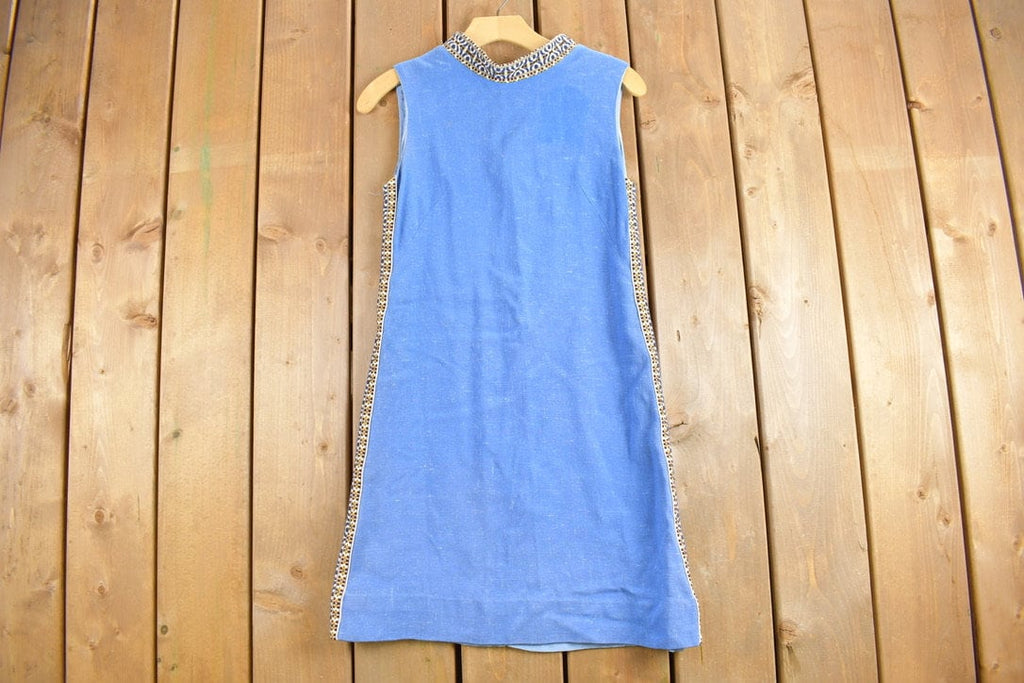 Vintage 1960s Zip Up Sleeveless Mod Mini Dress