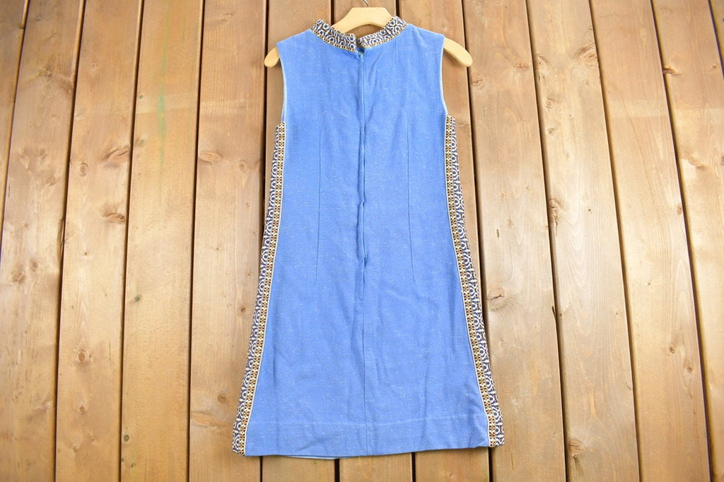 Vintage 1960s Zip Up Sleeveless Mod Mini Dress