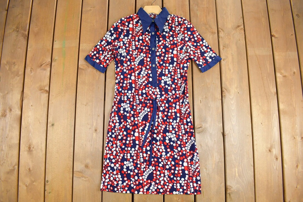 Vintage 1960s Short Sleeve Shirt Dress