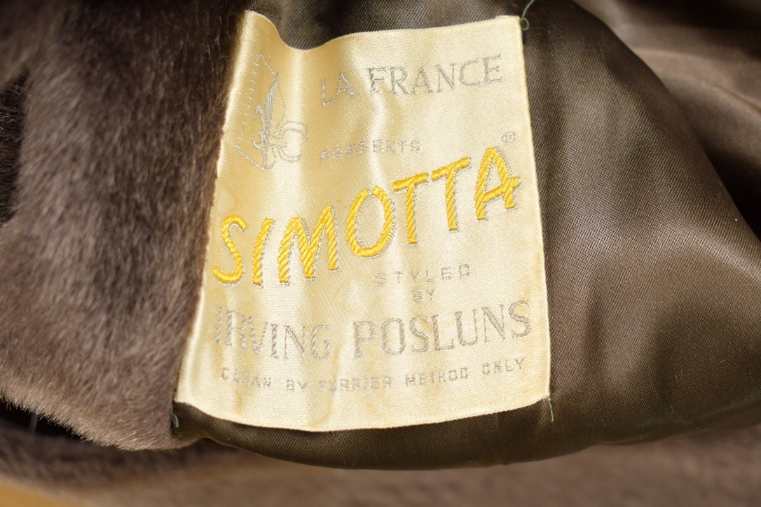 Vintage 1960s Simotta Faux Beaver Full Length Fur Coat