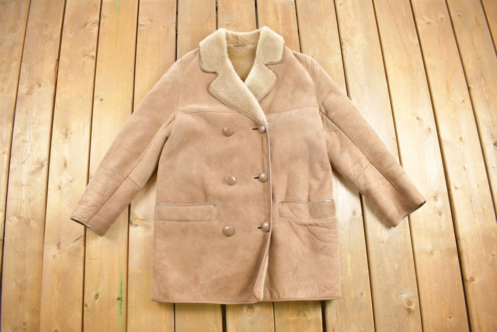 Vintage 1960s Downland Sheepskin Shearling Leather Coat