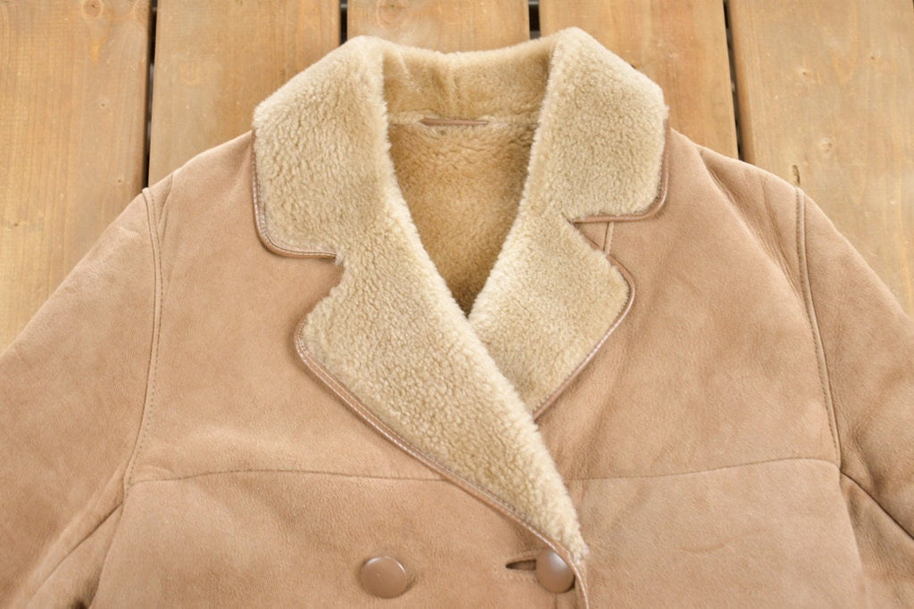 Vintage 1960s Downland Sheepskin Shearling Leather Coat