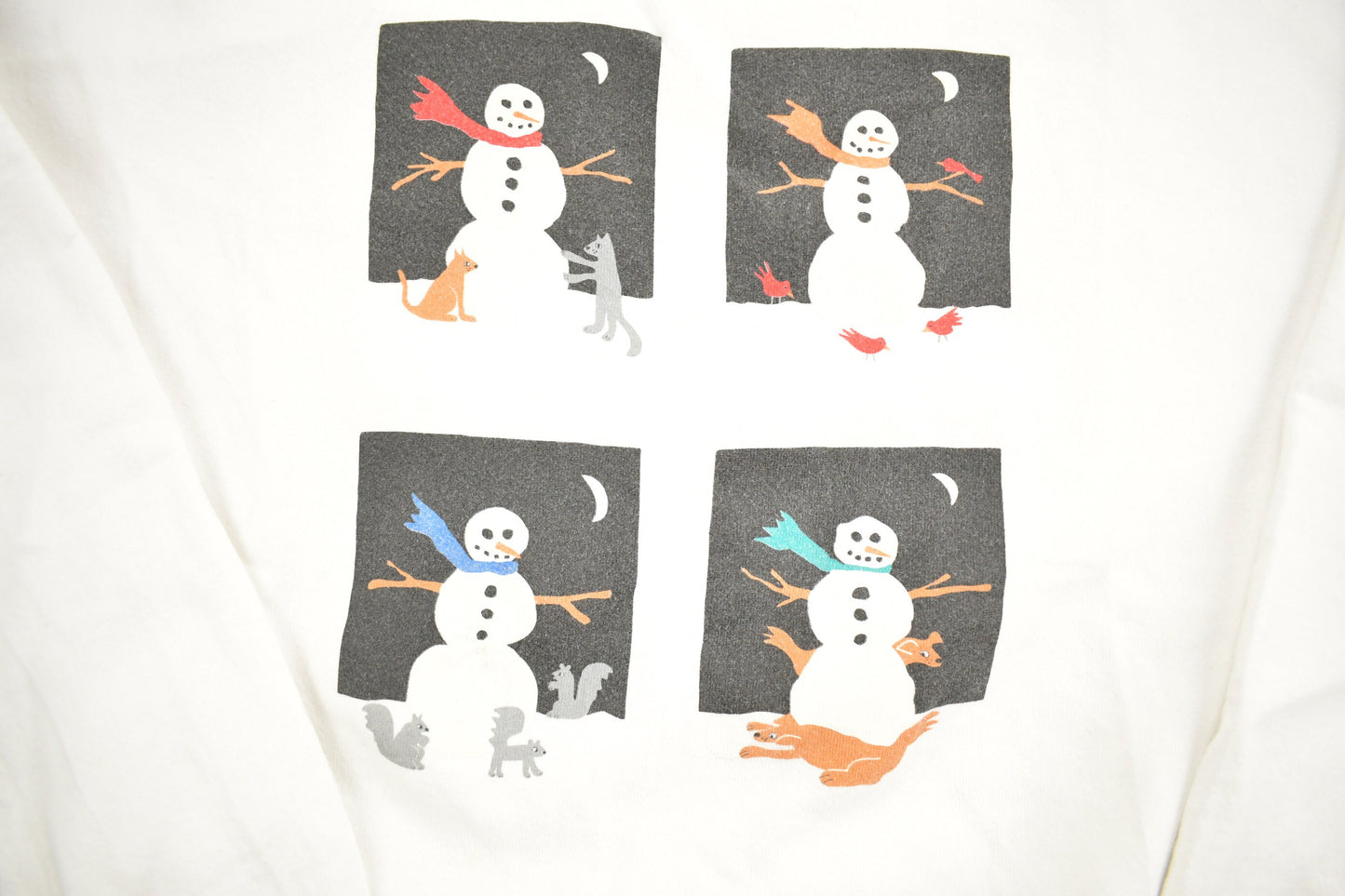 Vintage 1990s Snowman & Animals Themed Crewneck Sweatshirt / 90s Crewneck / Made In USA / Streetwear / Festive Sweater / Christmas / Holiday