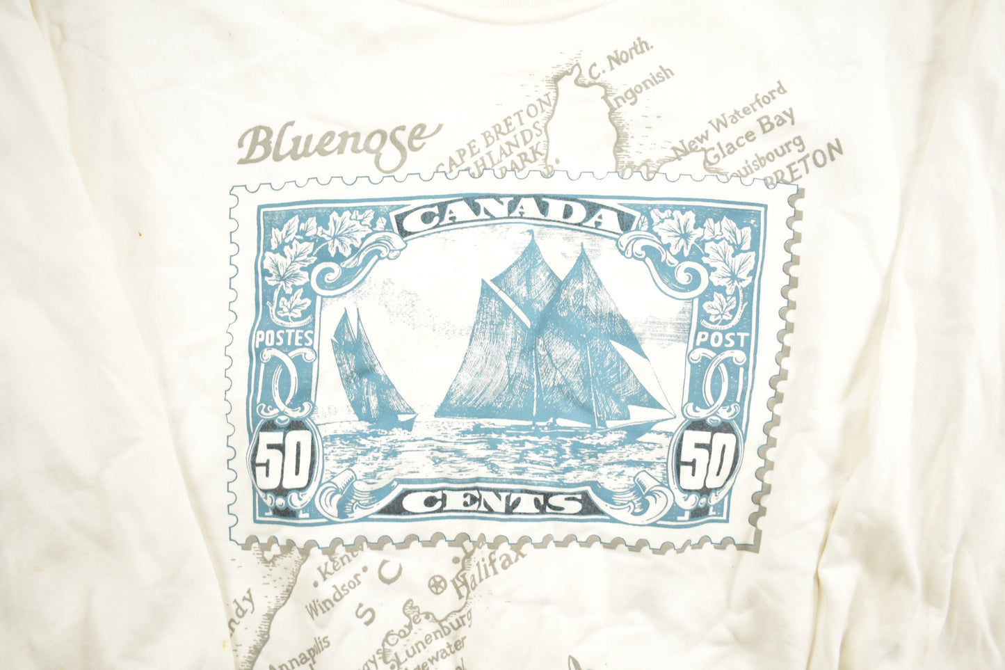 Vintage 1990s 50 Canadian Cents Bill Crewneck Sweatshirt / 90s Crewneck / Made In Canada / Streetwear / Vintage Canada / Vintage Money