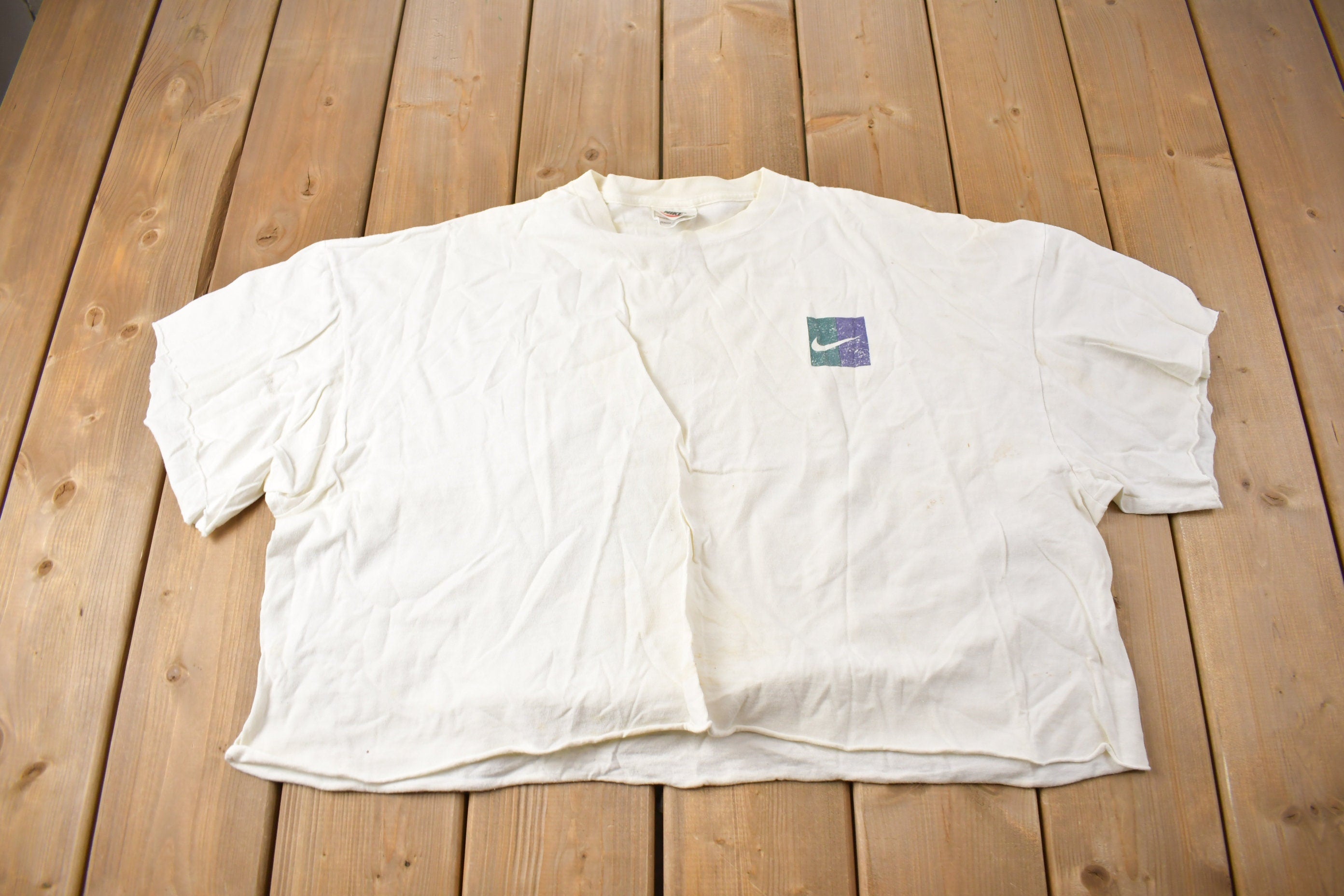 Vintage 1990s Nike Just Do It Graphic Cropped T Shirt