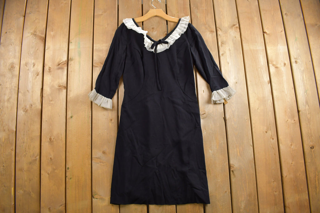 Vintage 1960s Lace Trim Mini Dress