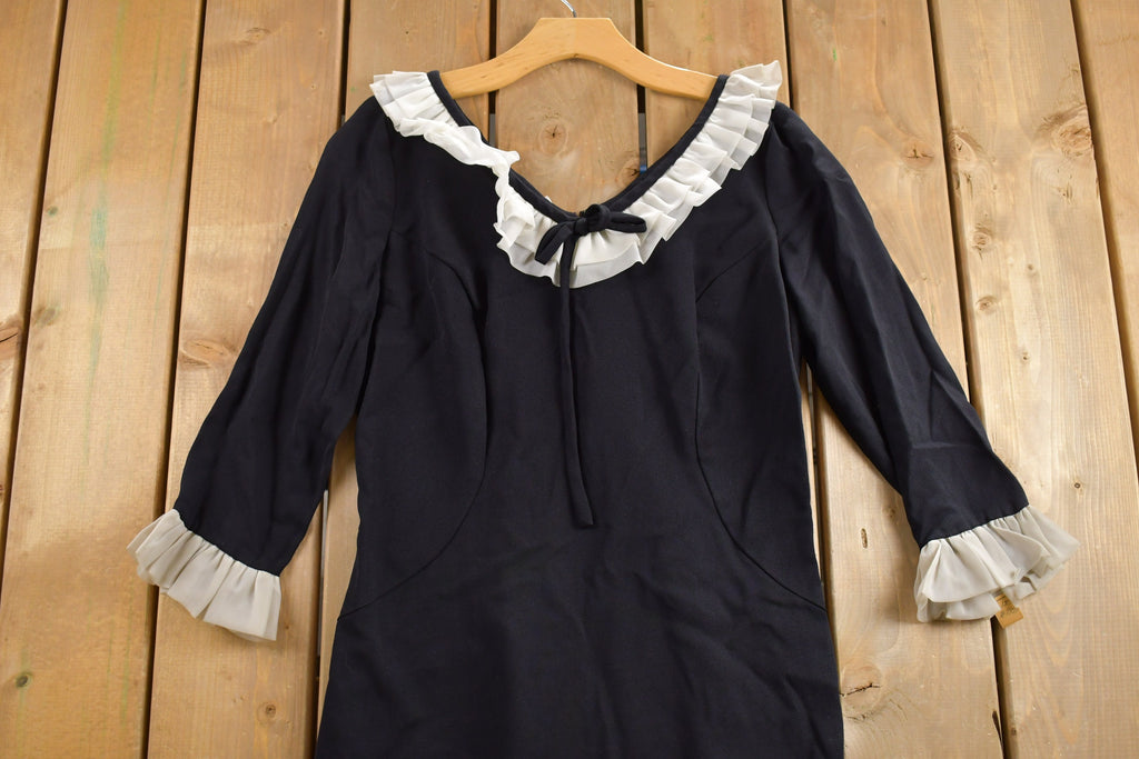 Vintage 1960s Lace Trim Mini Dress