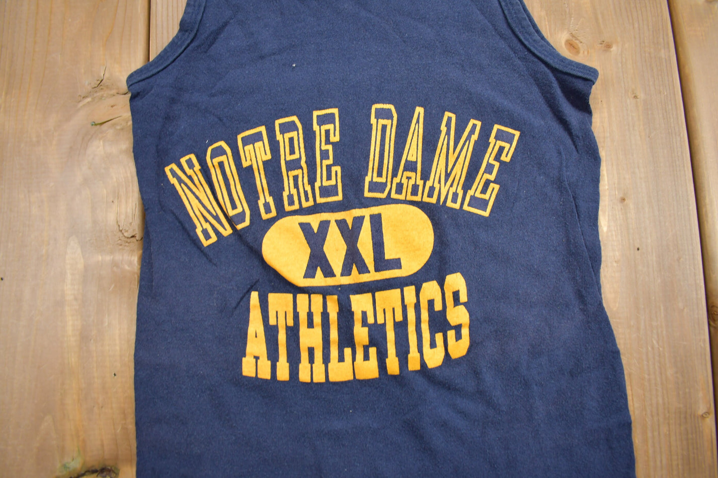 Vintage 1988 Notre Dame Athletics Collegiate Champion Tank Top Shirt / NCAA Tee / Americana / Sportswear / Made In USA / 80s Champion