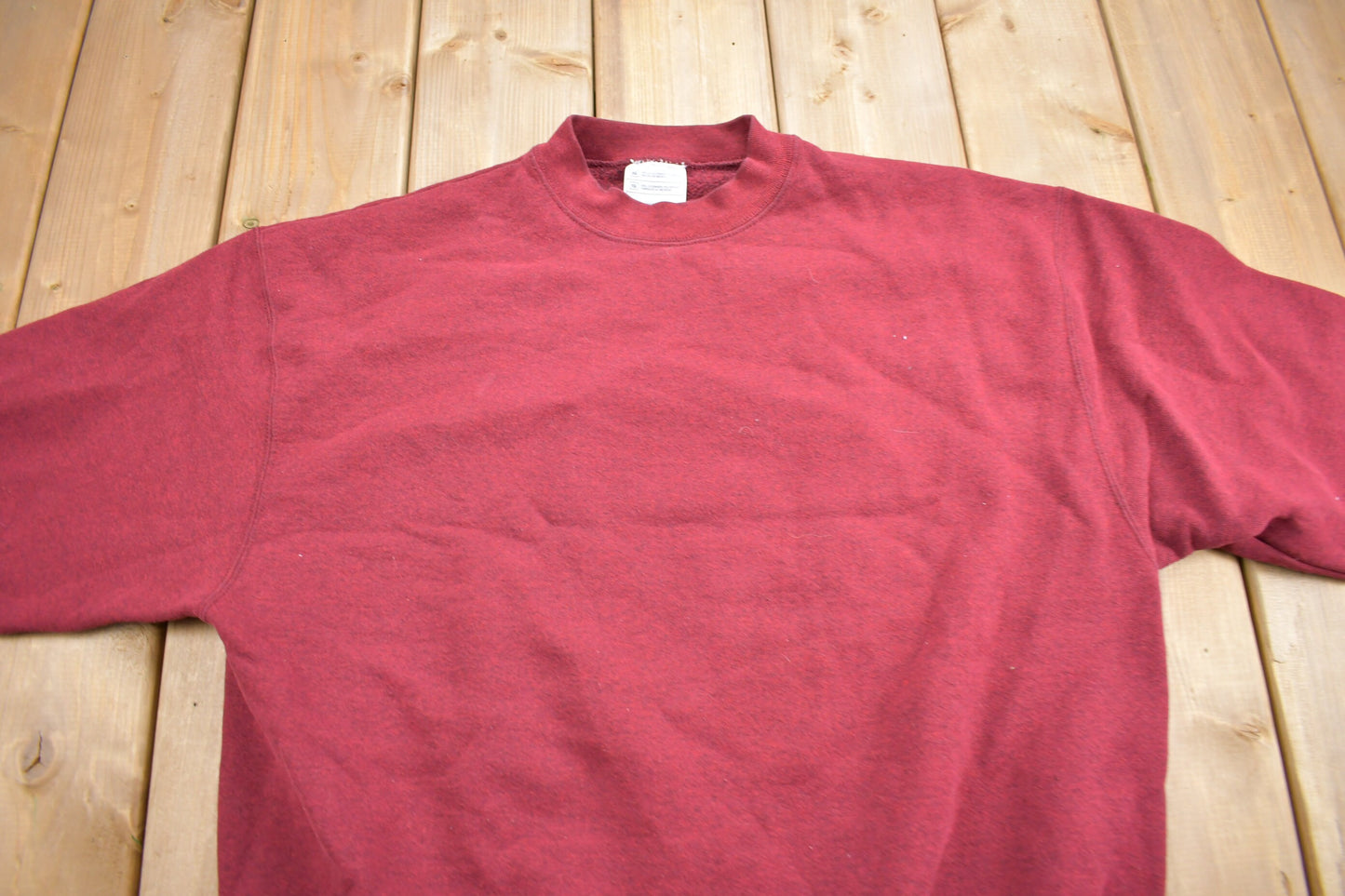 Vintage 1990s Blank Red Mockneck Sweatshirt / 90s Blank / Essential / Streetwear / 90s Blank