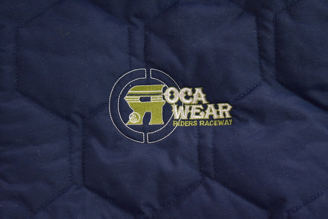 Vintage 1990s Roca Wear Bomber Jacket / Embroidered / Arc Logo / Patchwork / 90s Streetwear / Zip Up / Down Jacket