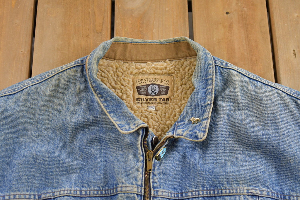 Vintage 1990s Levi's Silver Tab Sherpa Jean Jacket