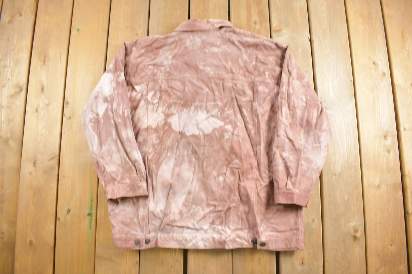 Vintage 1990s Hunters Run Bleached Jean Jacket / Vintage Denim / Streetwear / Vintage Fall Outerwear / Fall Jacket / Pink Denim