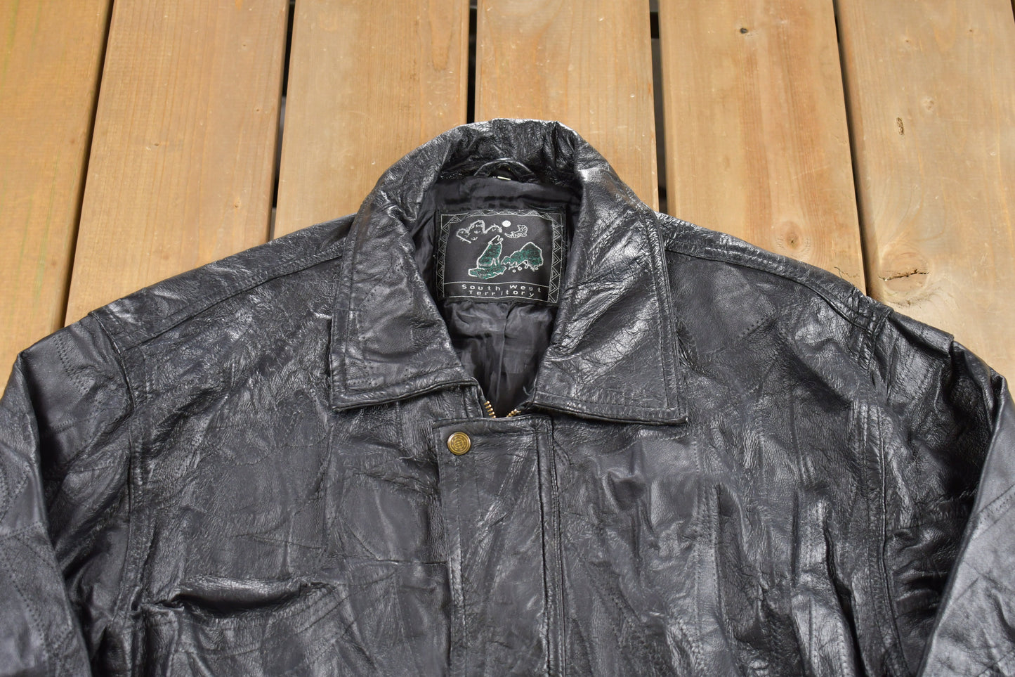 Vintage 1990s Leather Jacket / South West Territory / Streetwear / Made In USA /