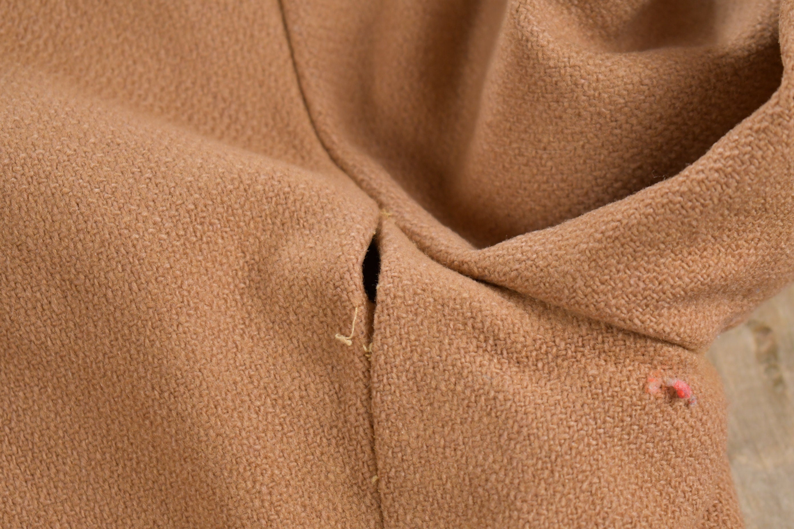 Vintage 1950s Blanket Lined Wool Full Length Coat