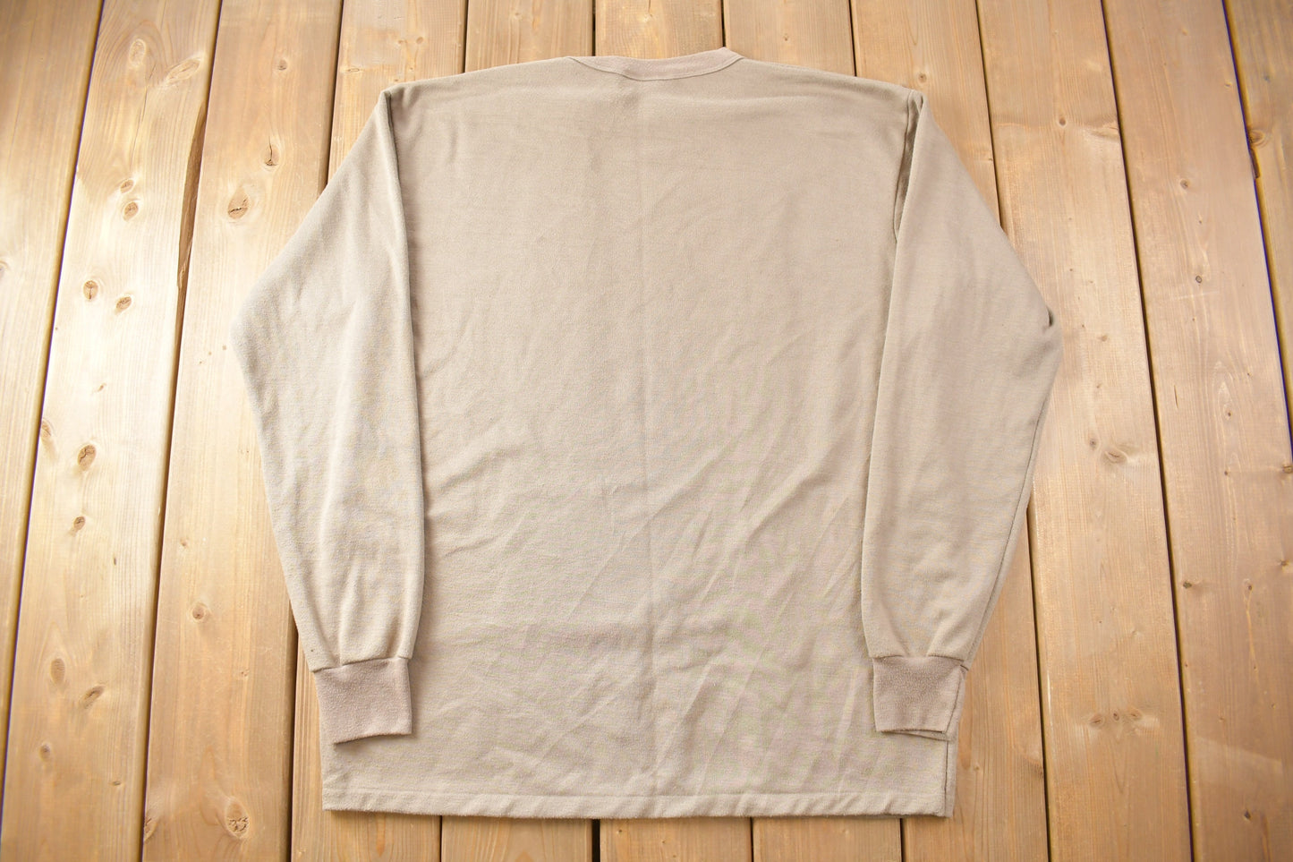 Vintage 1990s Blank Crewneck Sweatshirt / Kenyon Strata / Made in USA / 90s Crewneck / Essential / Streetwear / 90s / Beige