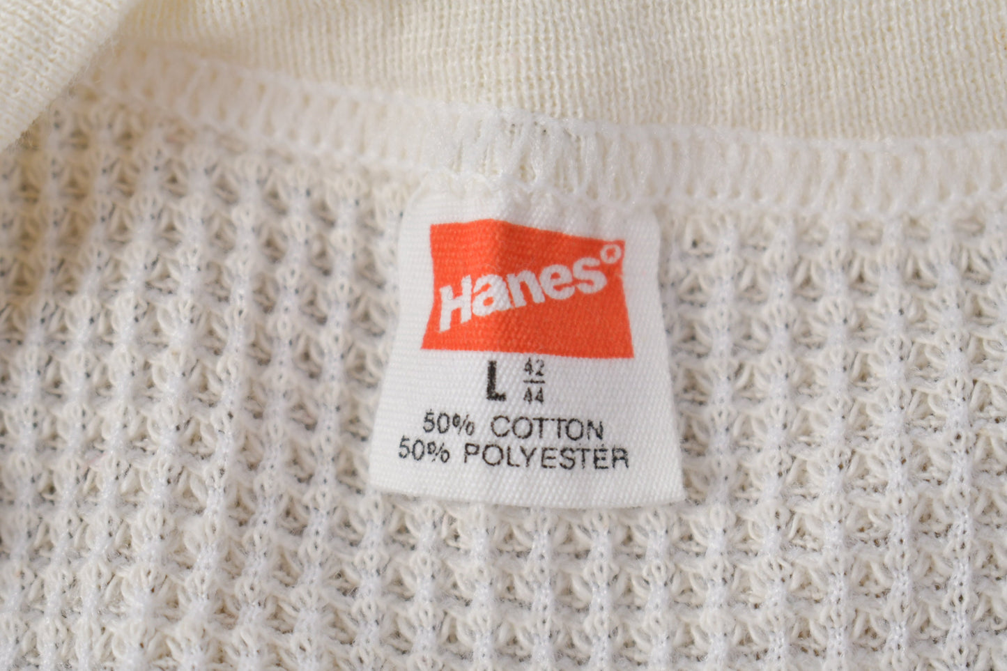 Vintage 1980s Hanes Waffle Knit Thermal Crewneck / Sweater / Vintage 80s Crewneck / Vintage Thermal / Sweatshirt / 80s