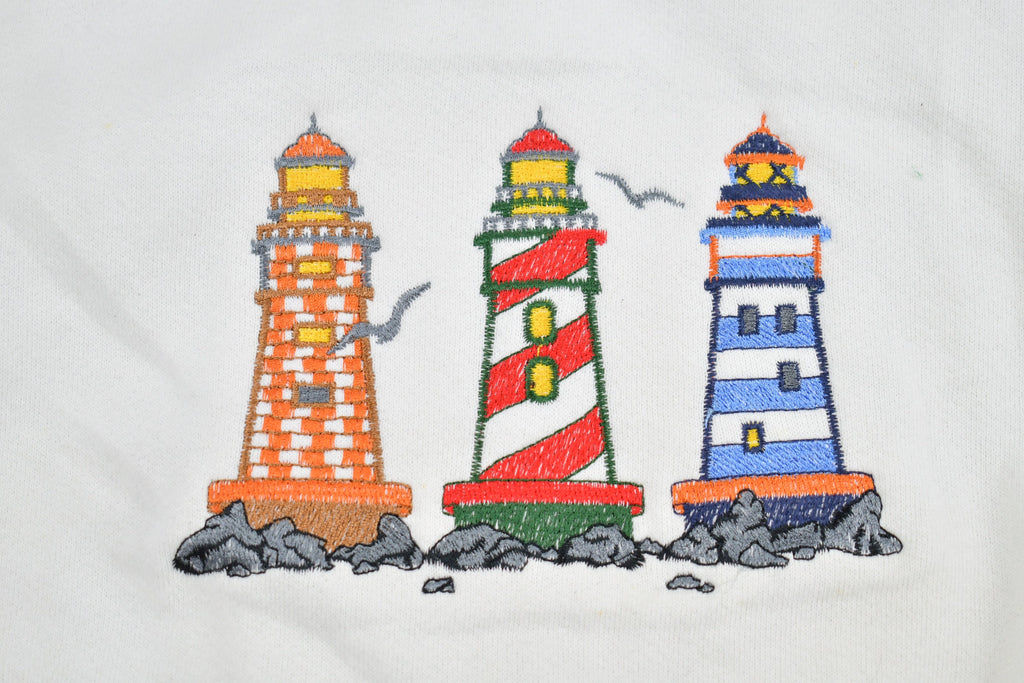 Vintage 1990s Light House Embroidered Crewneck Sweatshirt