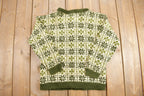 Vintage 1960s Husflinden Hand Knit Cardigan Sweater
