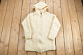 Vintage 1990s 3D Cable Knit Zip Up Hoodie