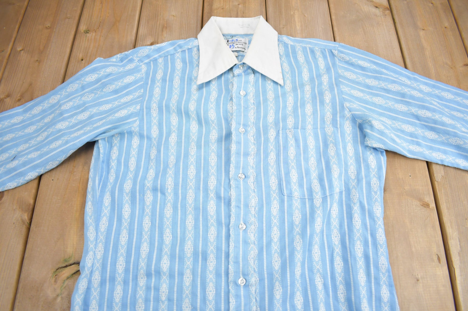Vintage 1970s the White Collar Man Dress Shirt By Arrow
