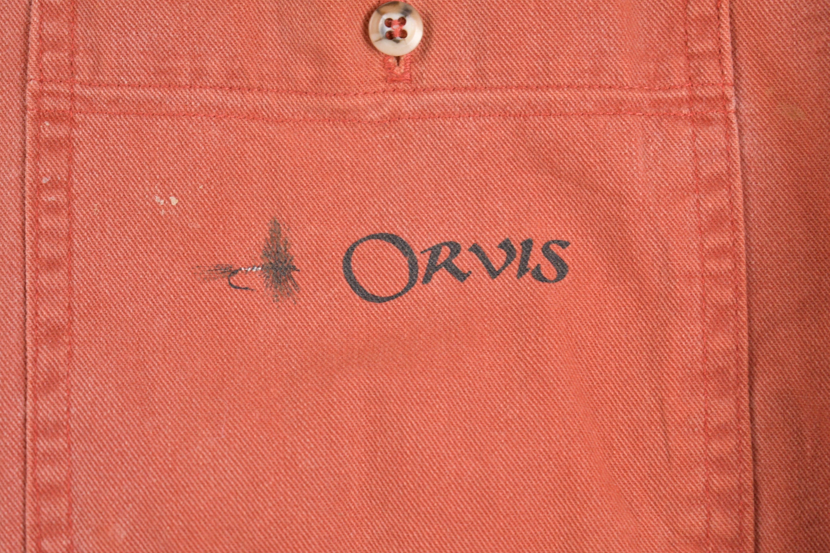Vintage 1980s Orvis Blank Peach Button Up Shirt
