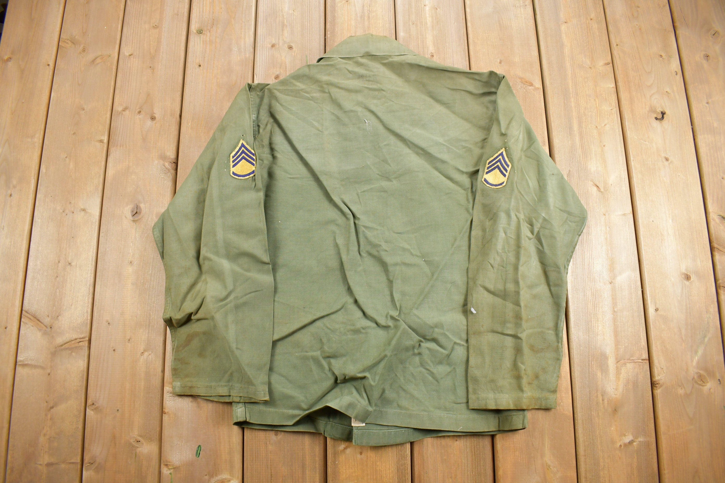 Vintage 1950s OG-107 US Air Force Military Sateen Shirt
