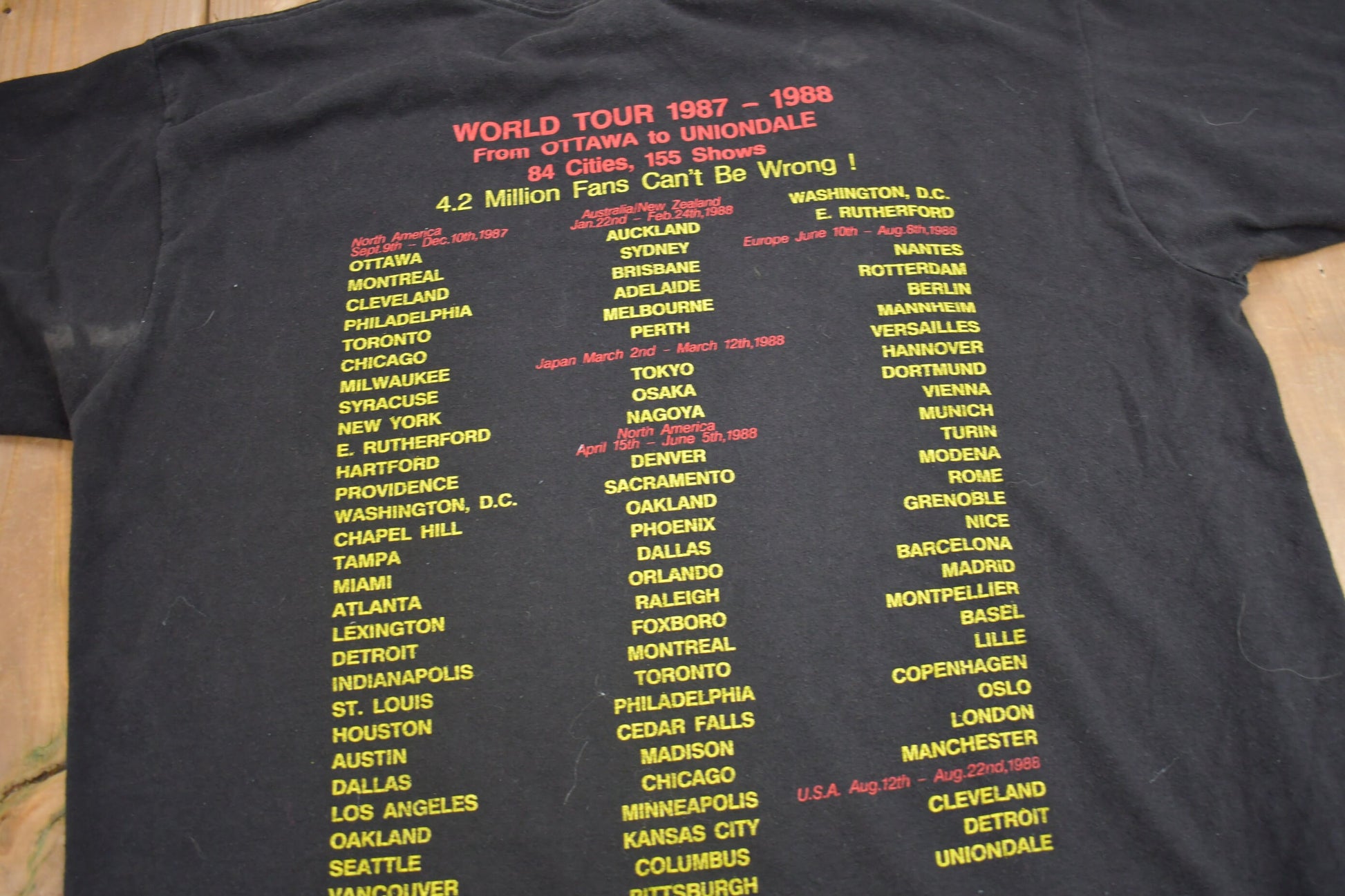 Vintage 1987 Pink Floyd World Tour Band T-shirt