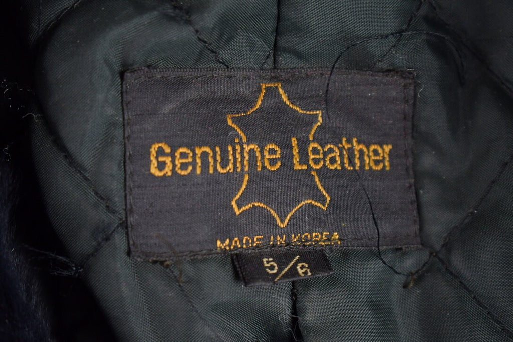 Vintage 1970s Genuine Leather Black Full Length Coat