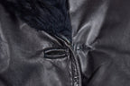 Vintage 1970s Genuine Leather Black Full Length Coat