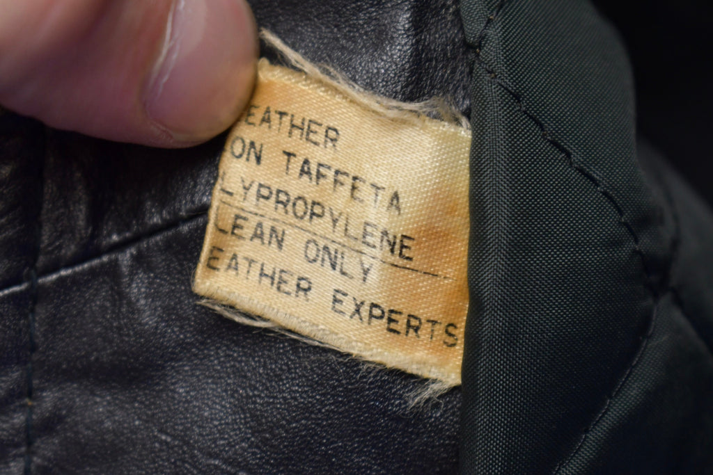 Vintage 1970s Genuine Leather Black Full Length Coat